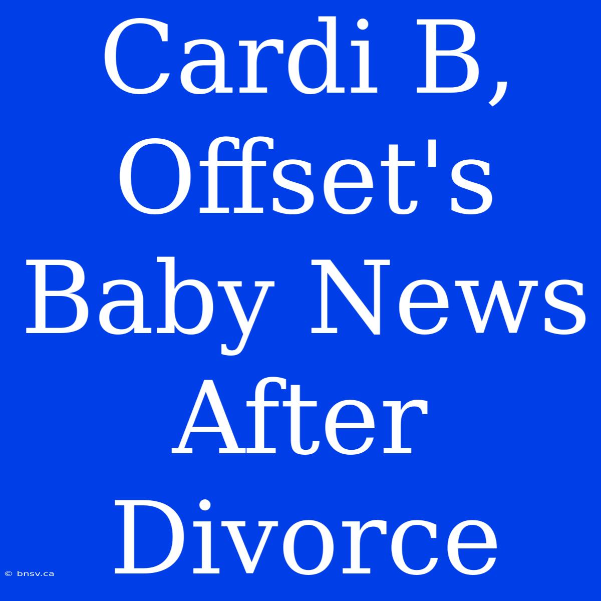 Cardi B, Offset's Baby News After Divorce