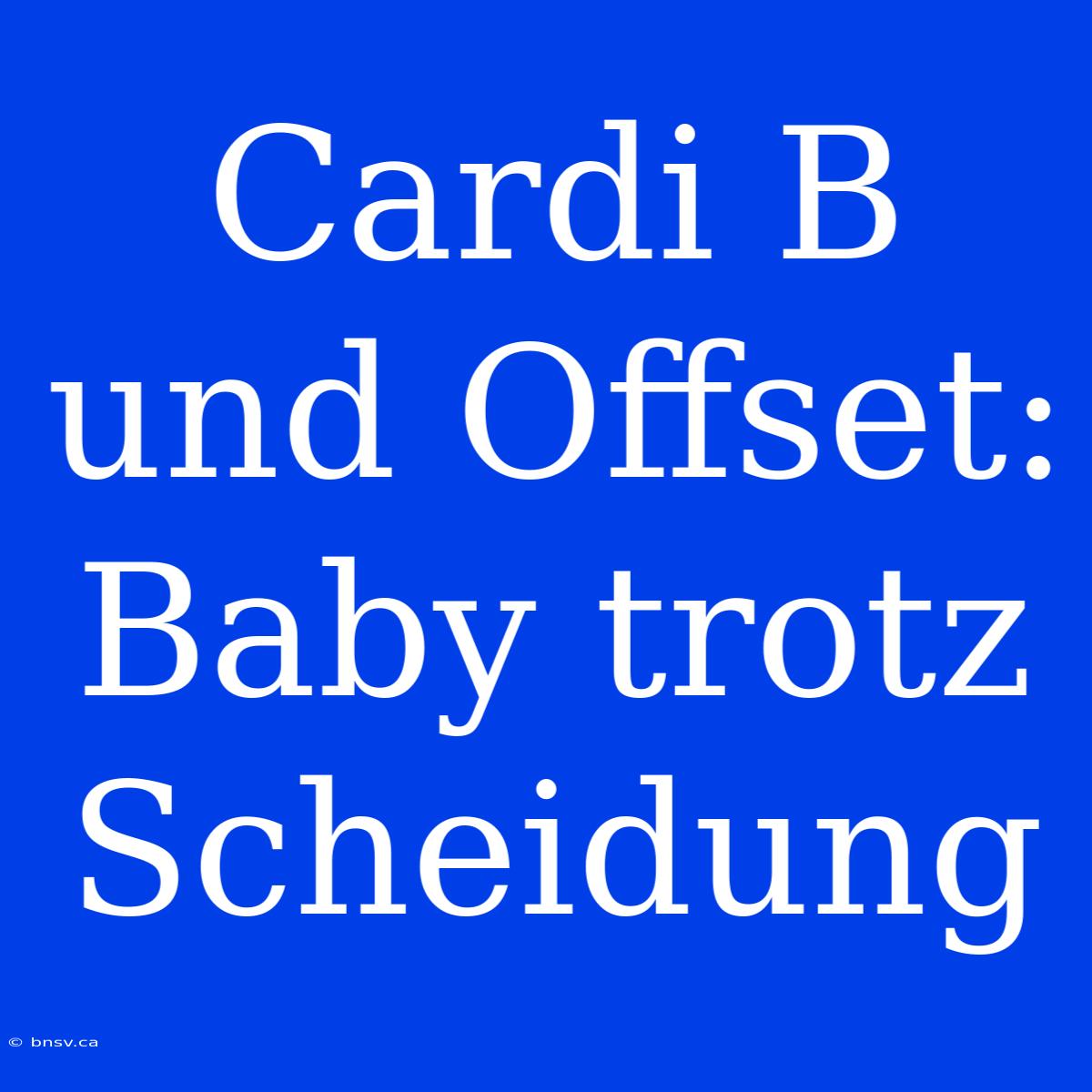 Cardi B Und Offset: Baby Trotz Scheidung