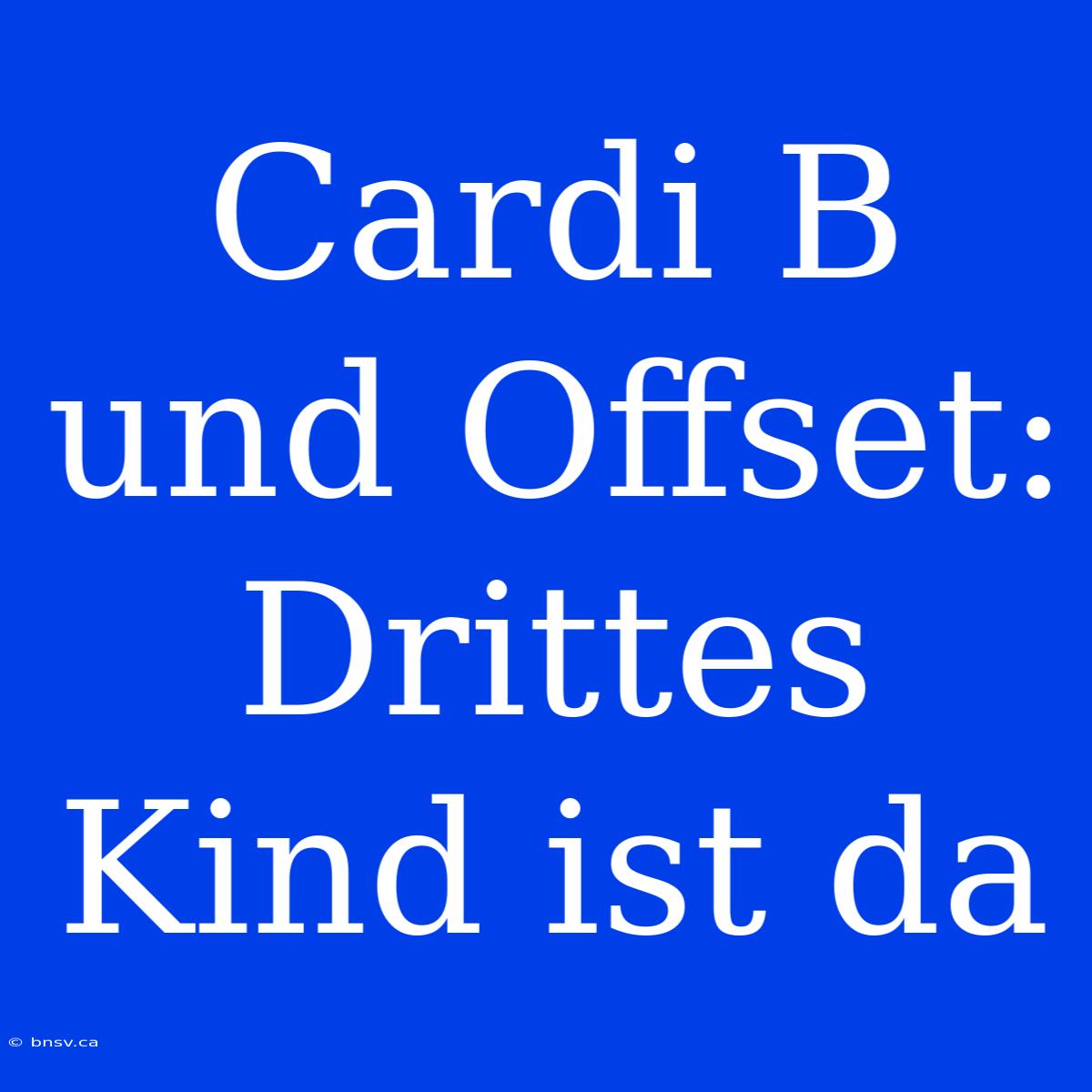 Cardi B Und Offset: Drittes Kind Ist Da