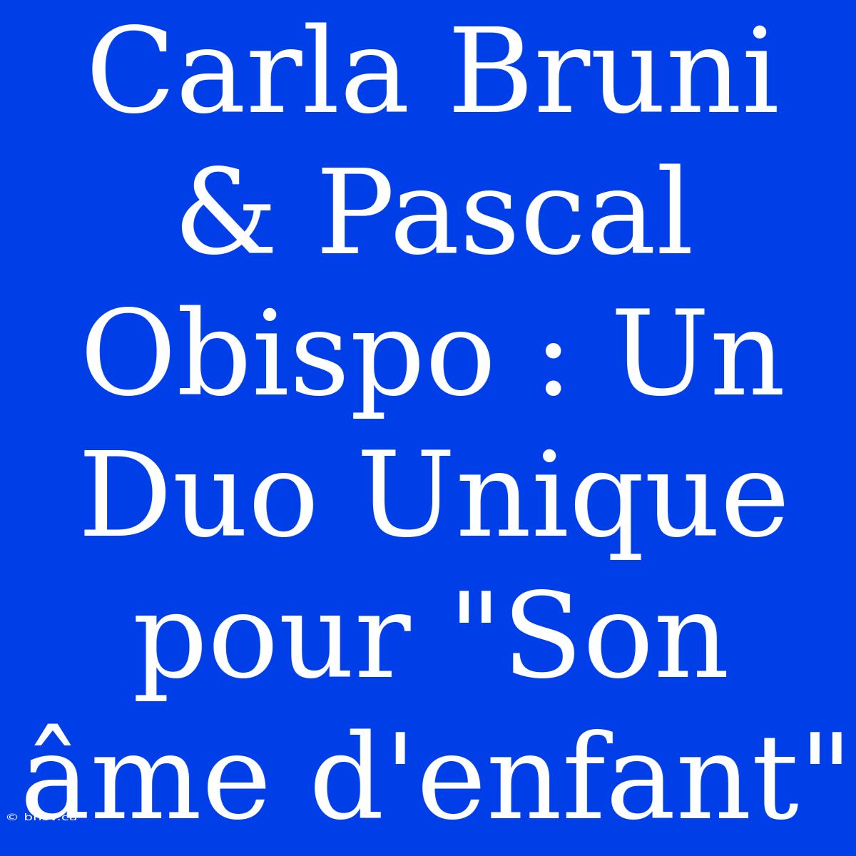 Carla Bruni & Pascal Obispo : Un Duo Unique Pour 