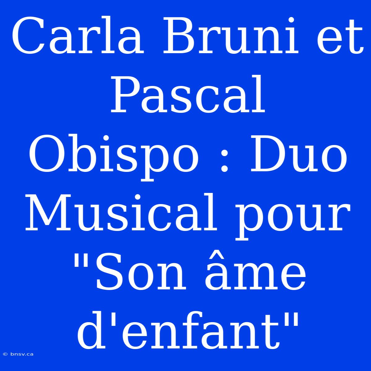 Carla Bruni Et Pascal Obispo : Duo Musical Pour 