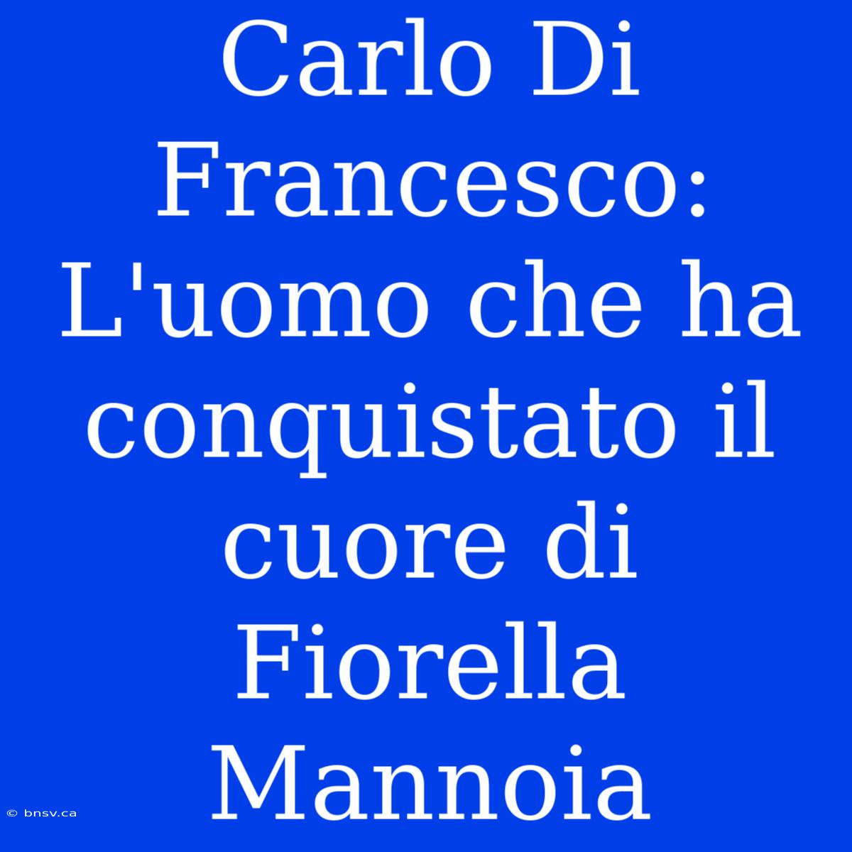 Carlo Di Francesco: L'uomo Che Ha Conquistato Il Cuore Di Fiorella Mannoia