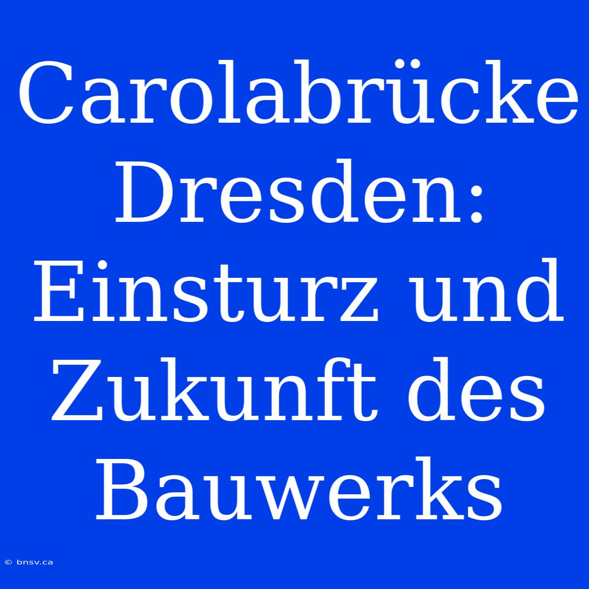 Carolabrücke Dresden: Einsturz Und Zukunft Des Bauwerks