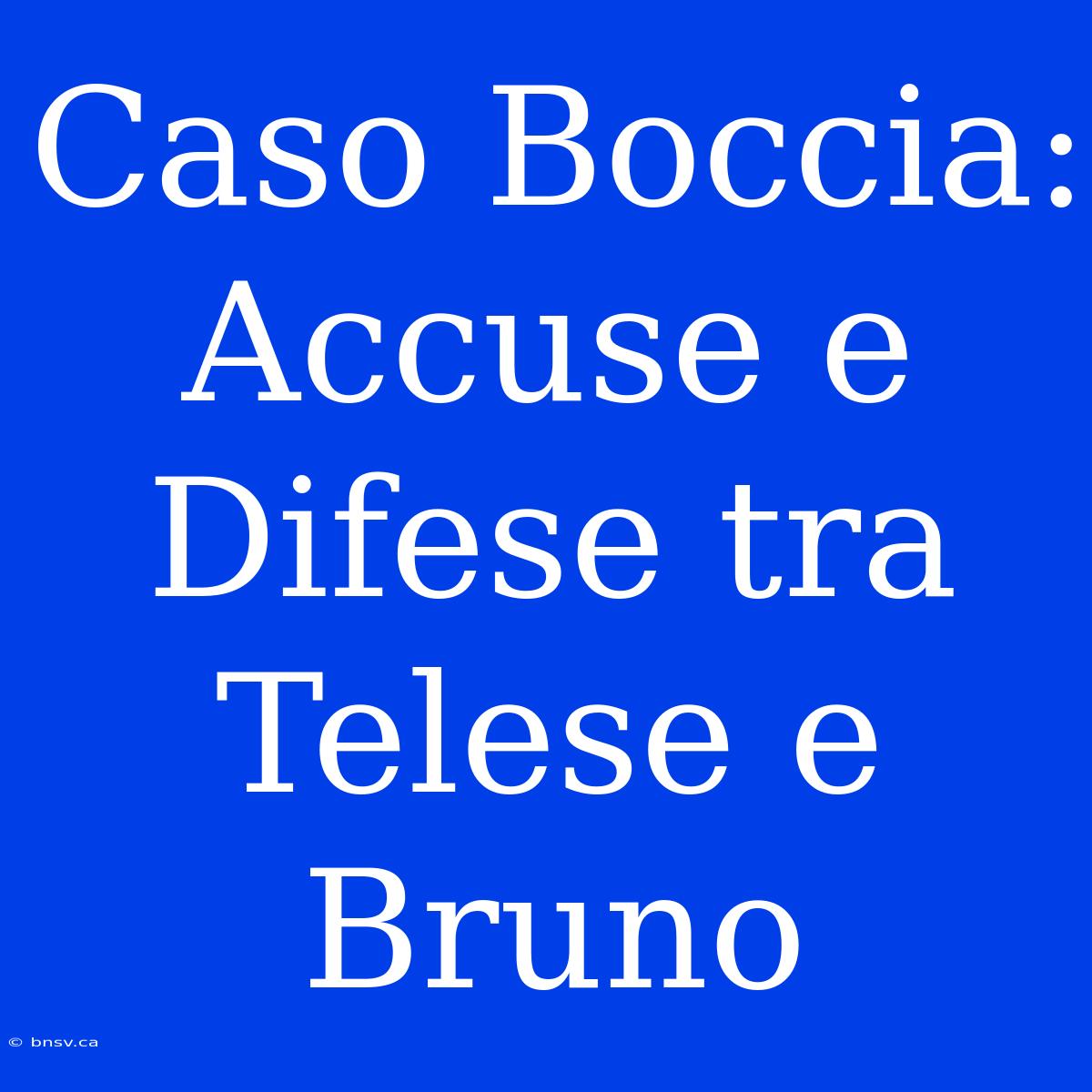 Caso Boccia: Accuse E Difese Tra Telese E Bruno