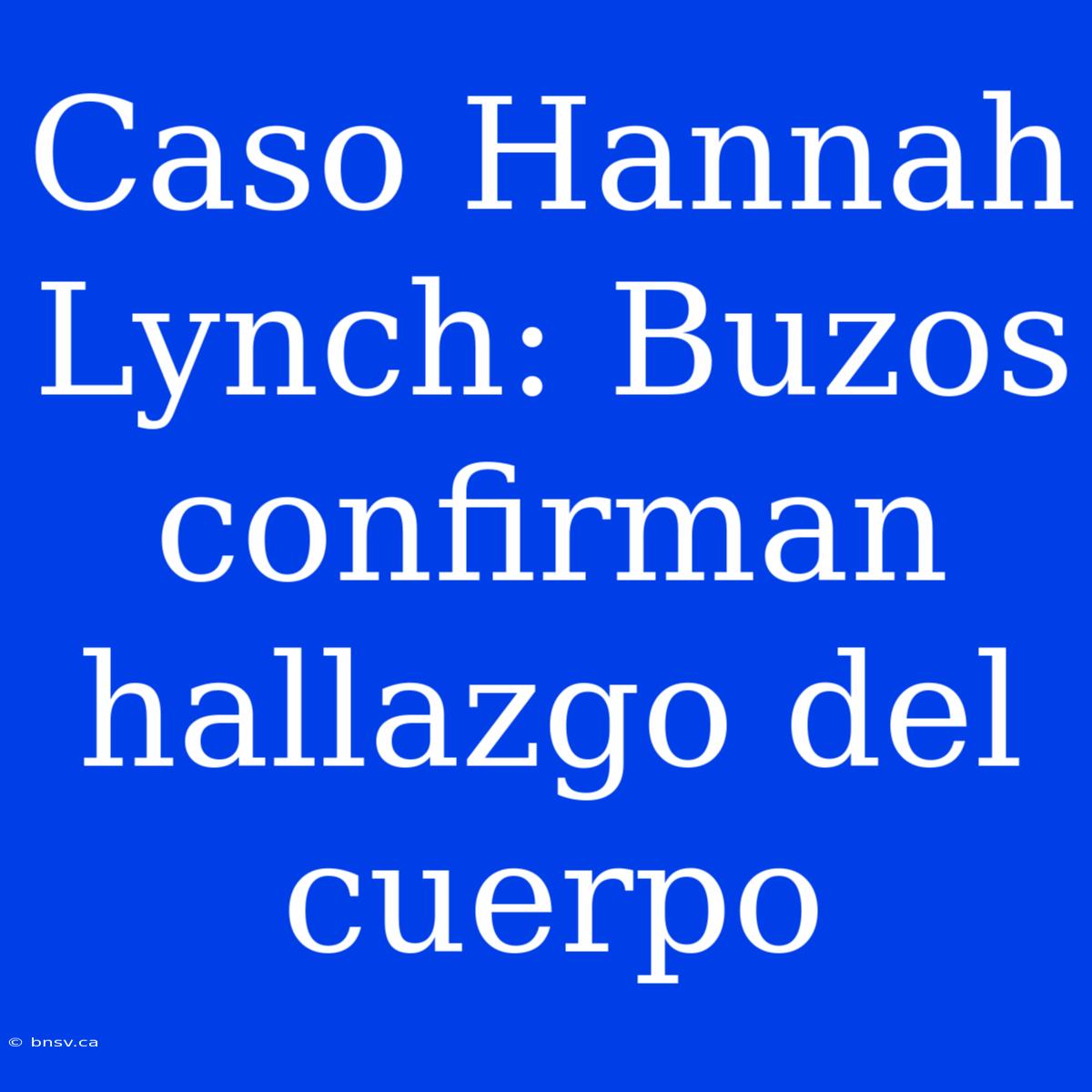 Caso Hannah Lynch: Buzos Confirman Hallazgo Del Cuerpo