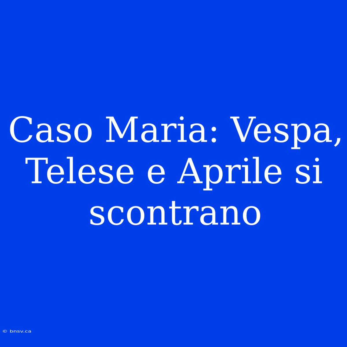 Caso Maria: Vespa, Telese E Aprile Si Scontrano