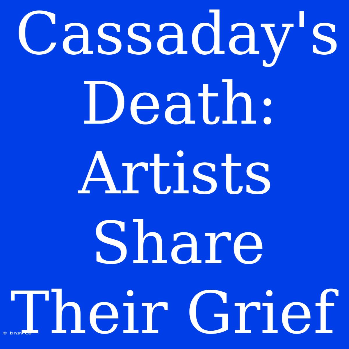 Cassaday's Death: Artists Share Their Grief