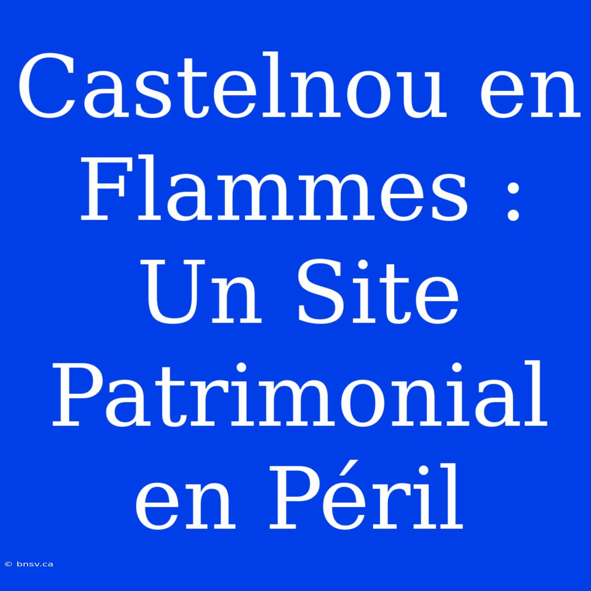 Castelnou En Flammes : Un Site Patrimonial En Péril