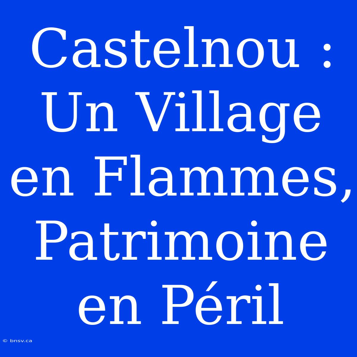 Castelnou : Un Village En Flammes, Patrimoine En Péril