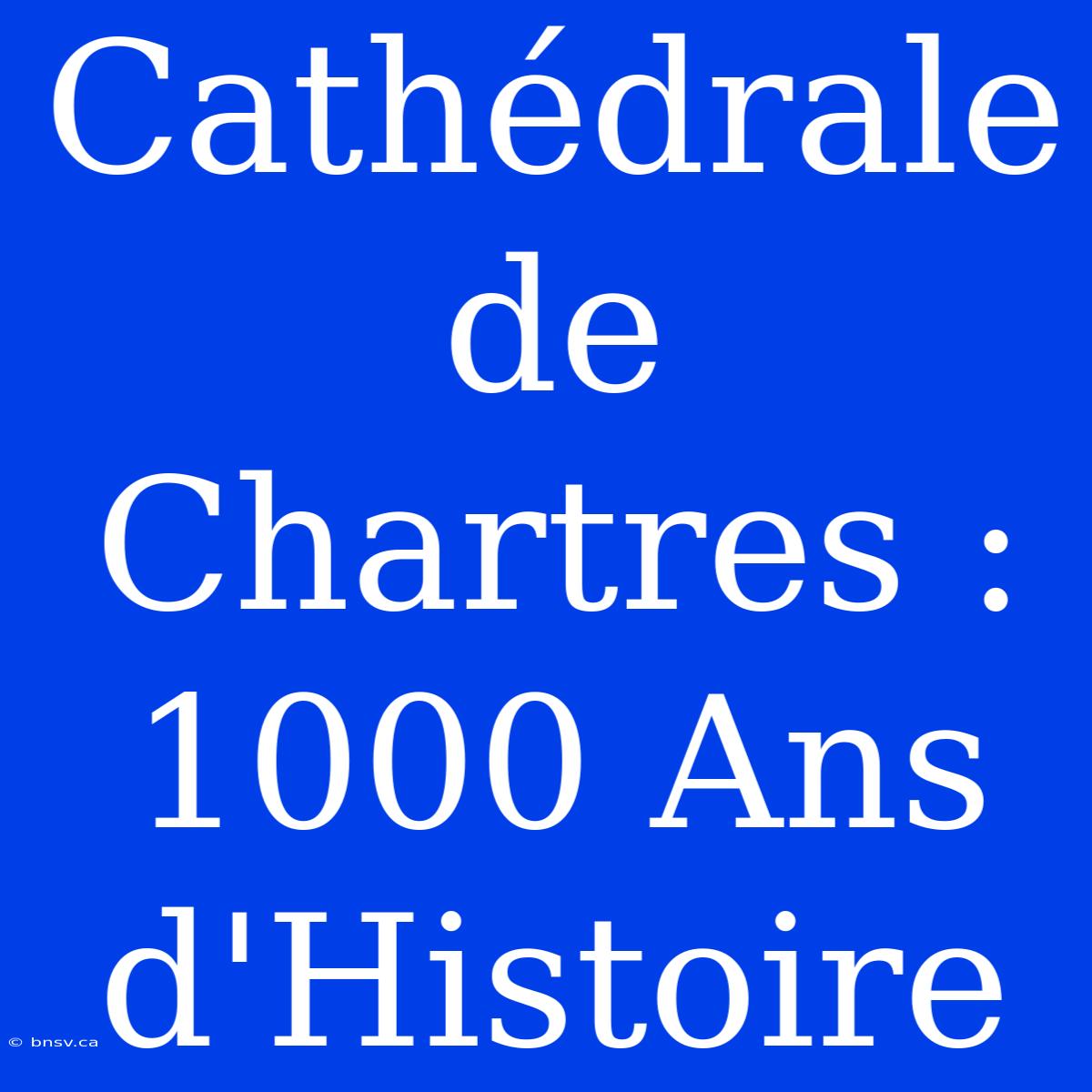 Cathédrale De Chartres : 1000 Ans D'Histoire