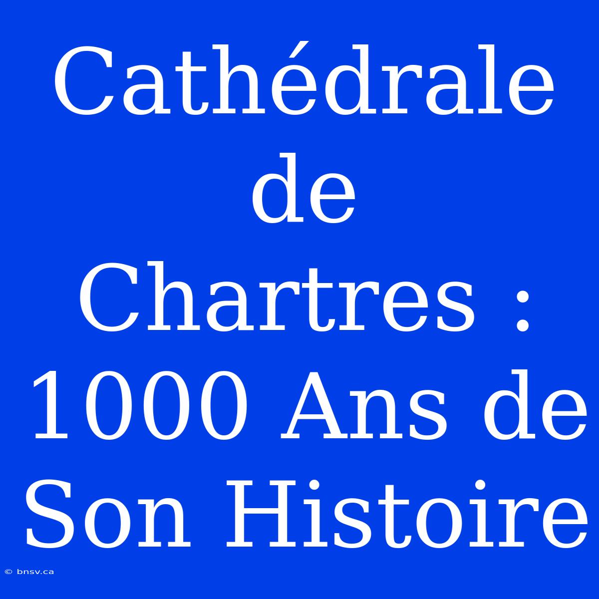 Cathédrale De Chartres : 1000 Ans De Son Histoire