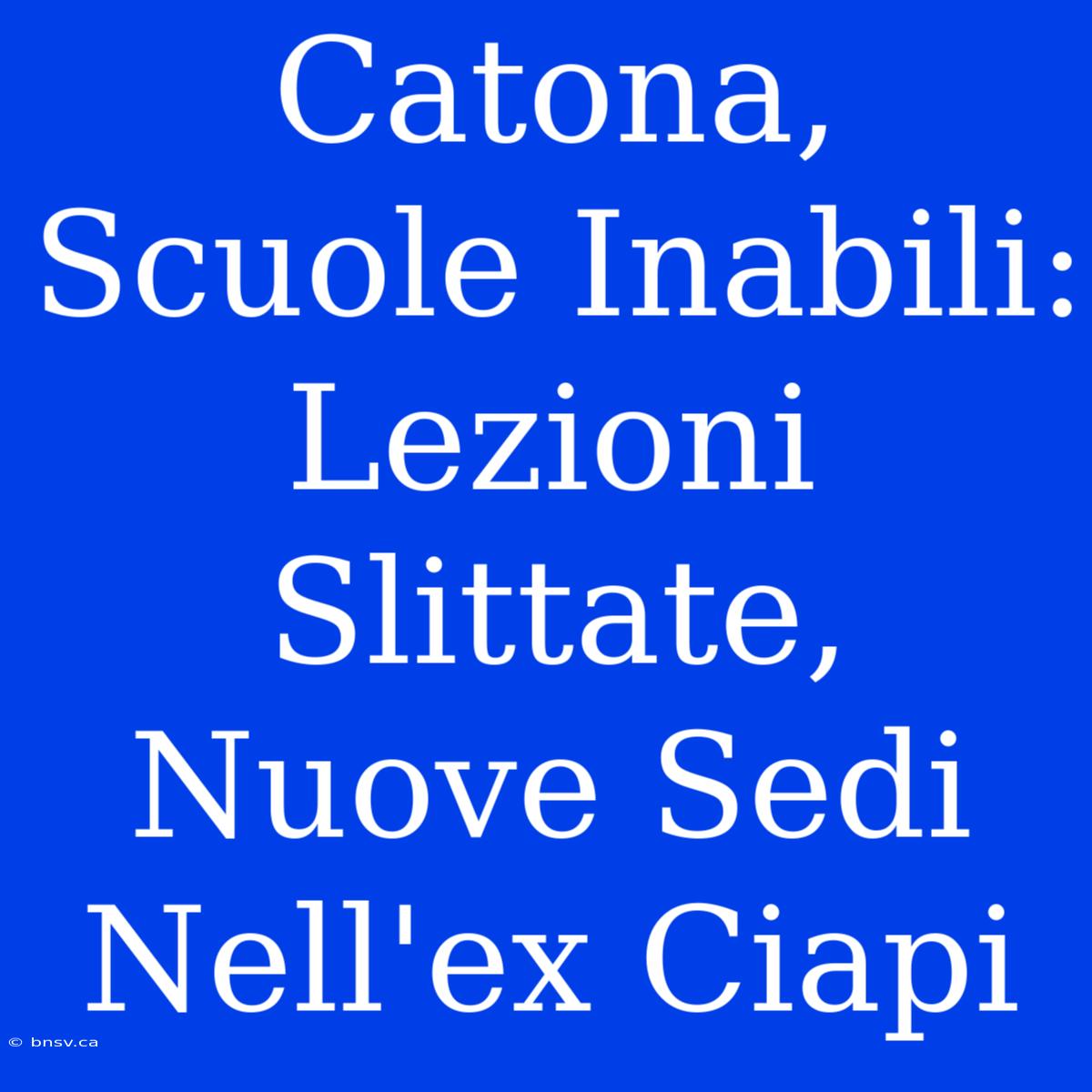 Catona, Scuole Inabili: Lezioni Slittate, Nuove Sedi Nell'ex Ciapi