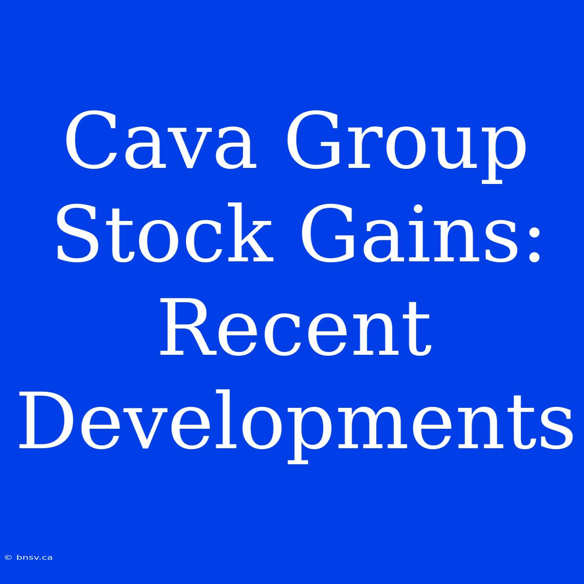 Cava Group Stock Gains: Recent Developments