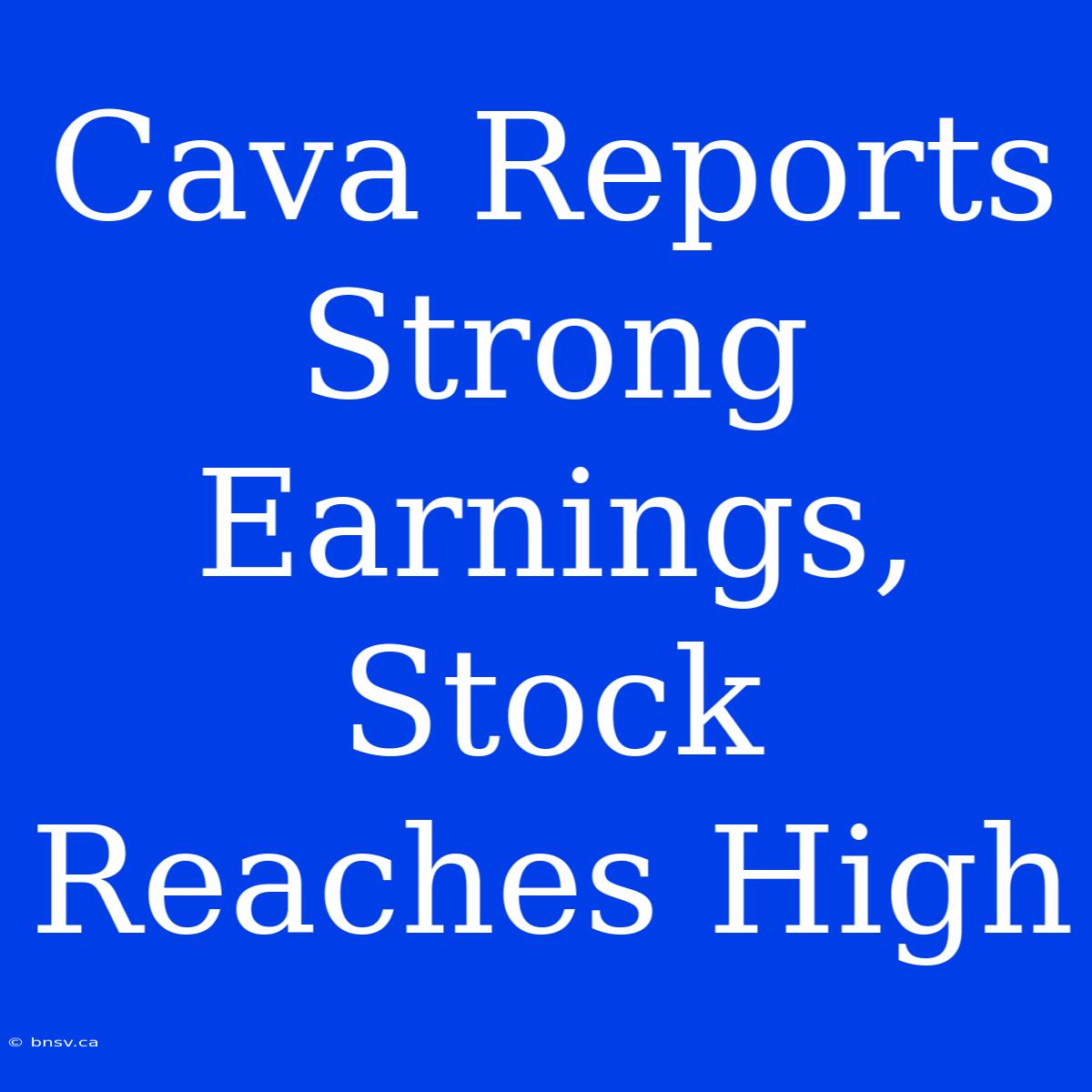 Cava Reports Strong Earnings, Stock Reaches High