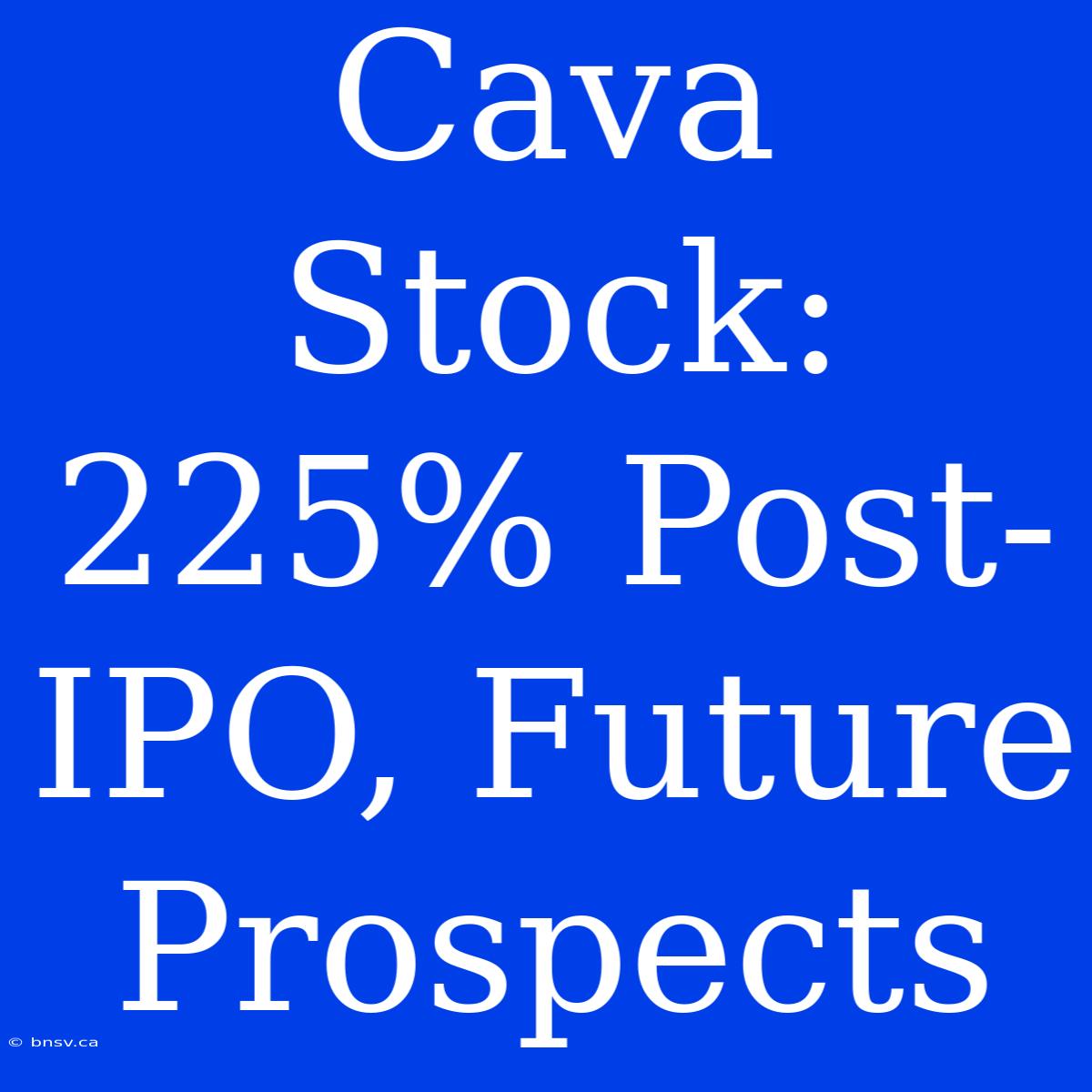 Cava Stock: 225% Post-IPO, Future Prospects