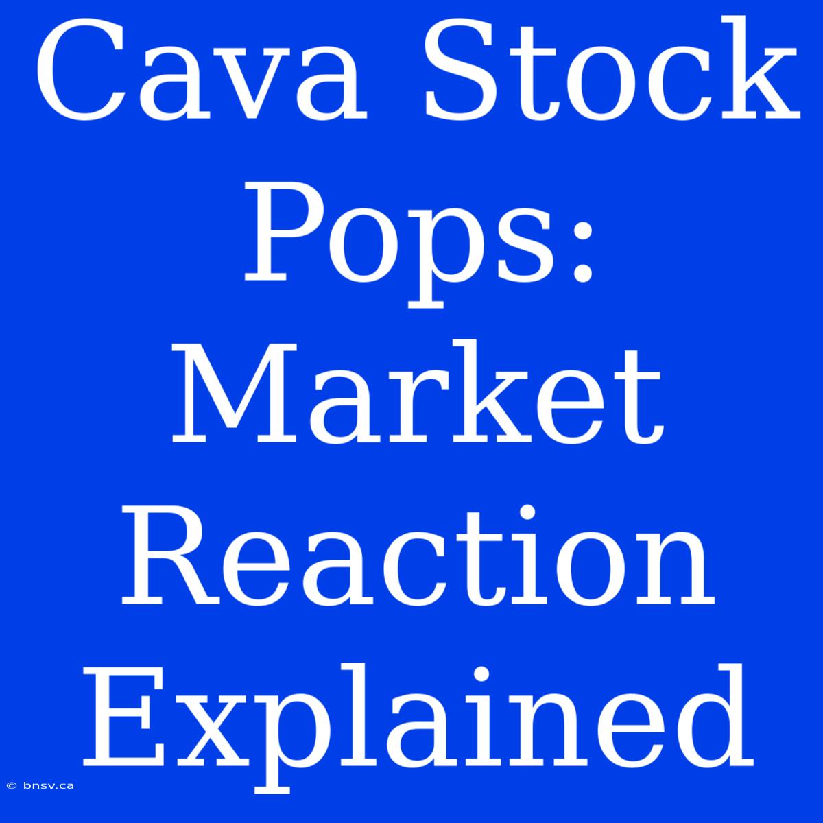 Cava Stock Pops: Market Reaction Explained