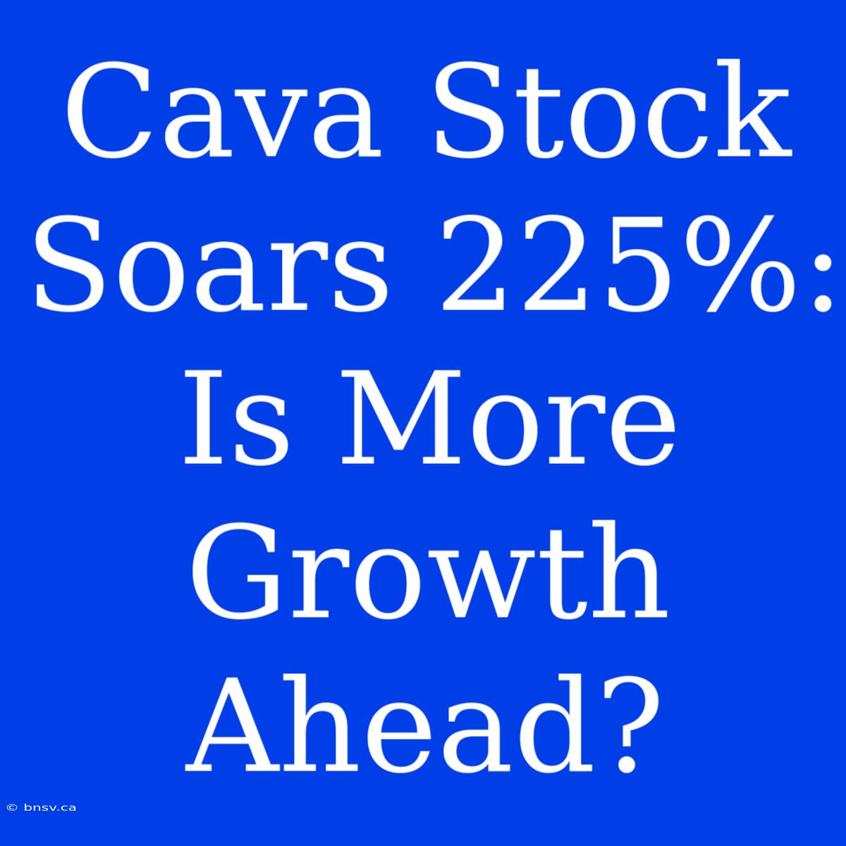 Cava Stock Soars 225%: Is More Growth Ahead?