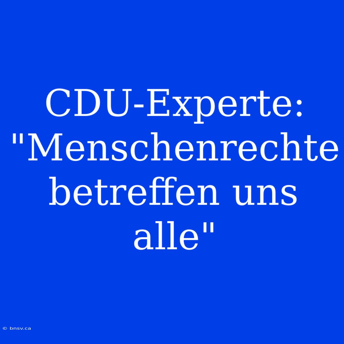 CDU-Experte: 