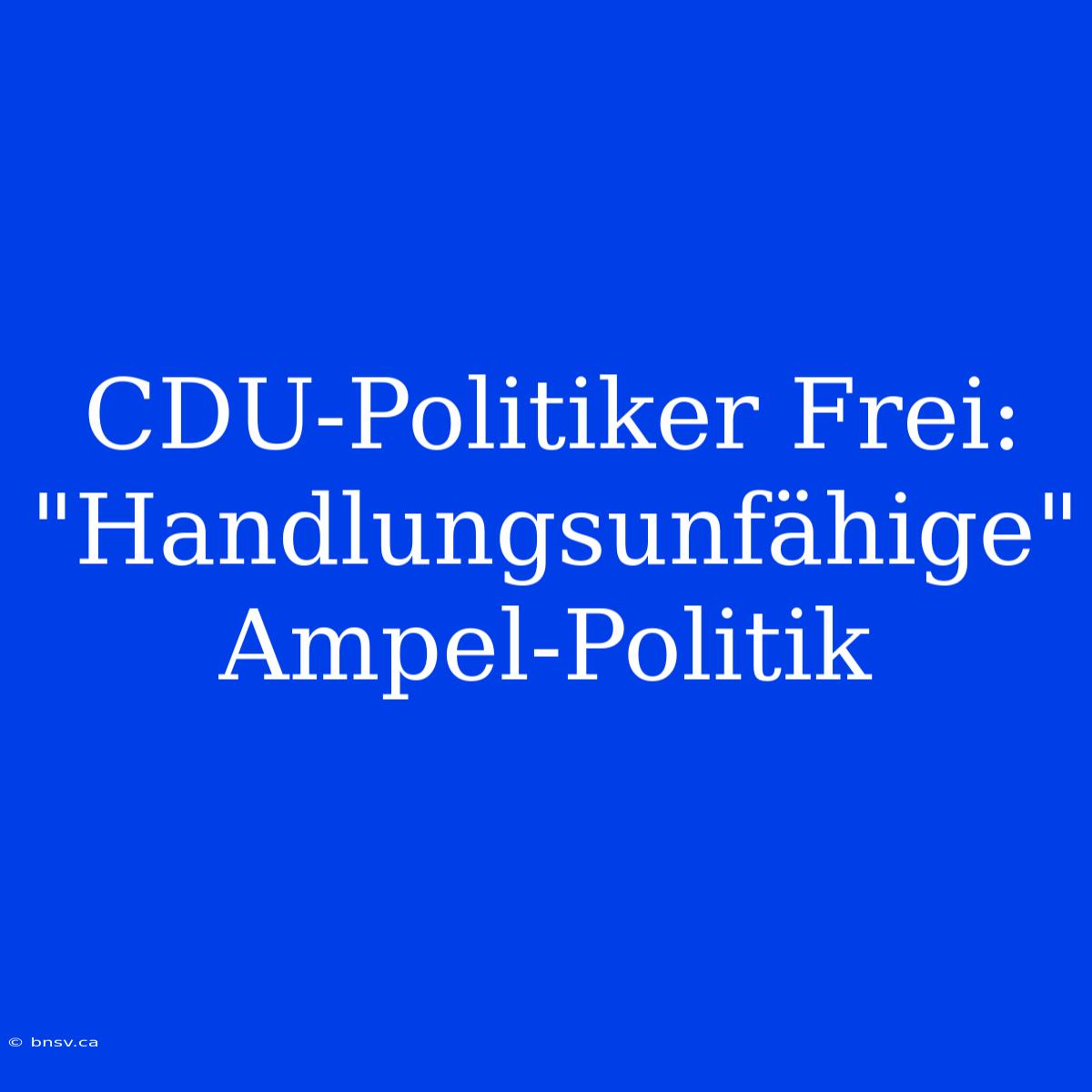 CDU-Politiker Frei: 