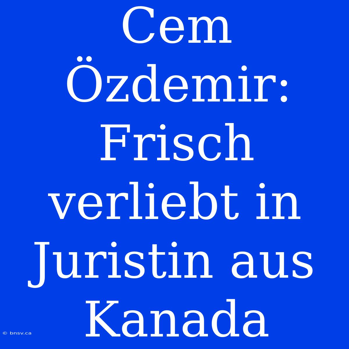 Cem Özdemir: Frisch Verliebt In Juristin Aus Kanada