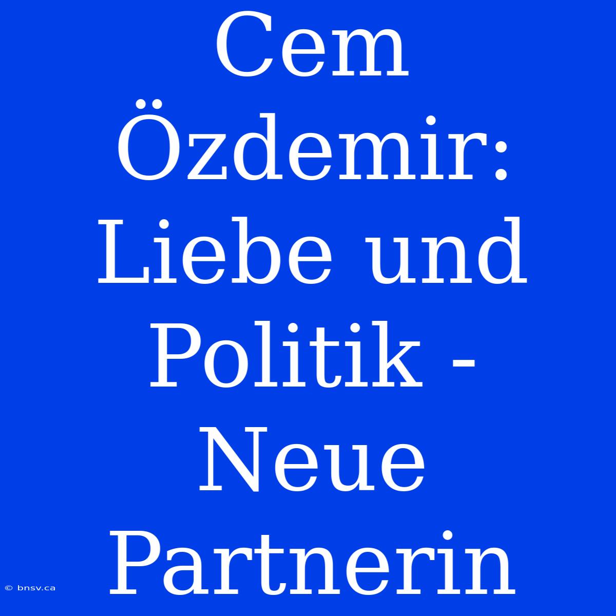 Cem Özdemir: Liebe Und Politik -  Neue Partnerin