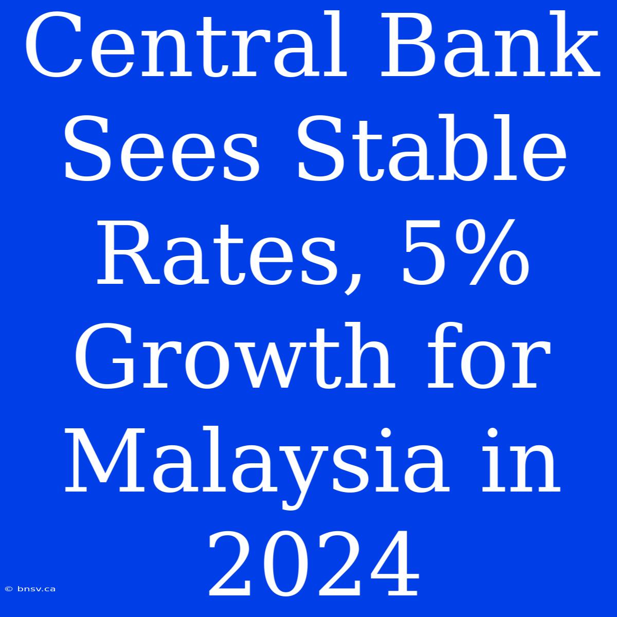 Central Bank Sees Stable Rates, 5% Growth For Malaysia In 2024