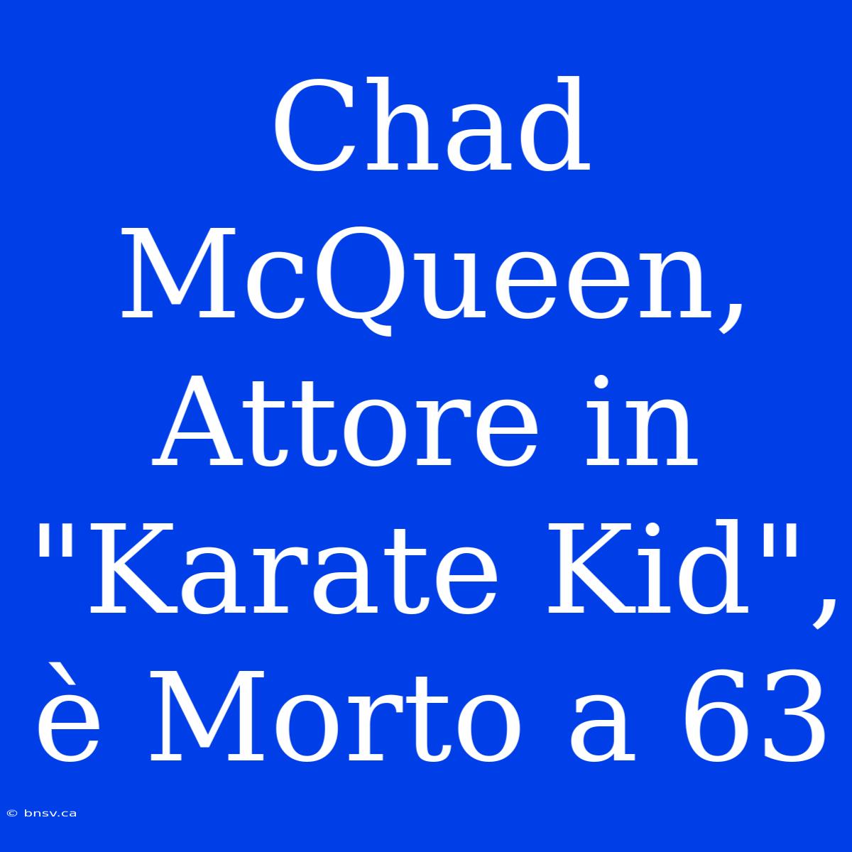 Chad McQueen, Attore In 