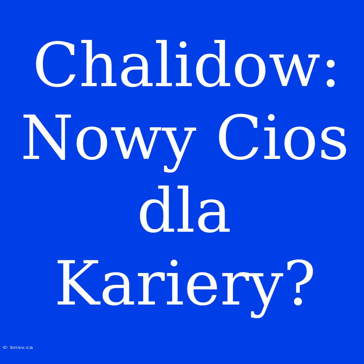 Chalidow: Nowy Cios Dla Kariery?