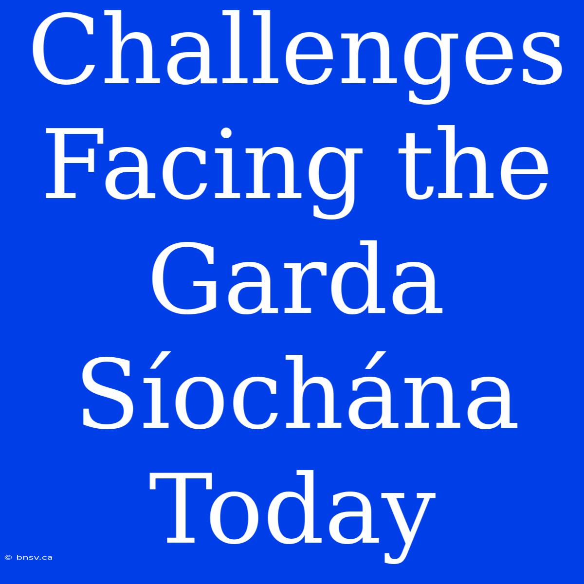 Challenges Facing The Garda Síochána Today