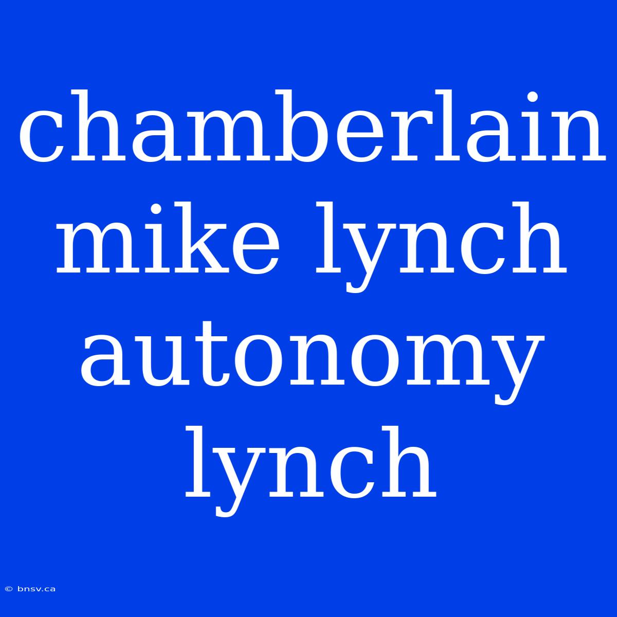 Chamberlain Mike Lynch Autonomy Lynch