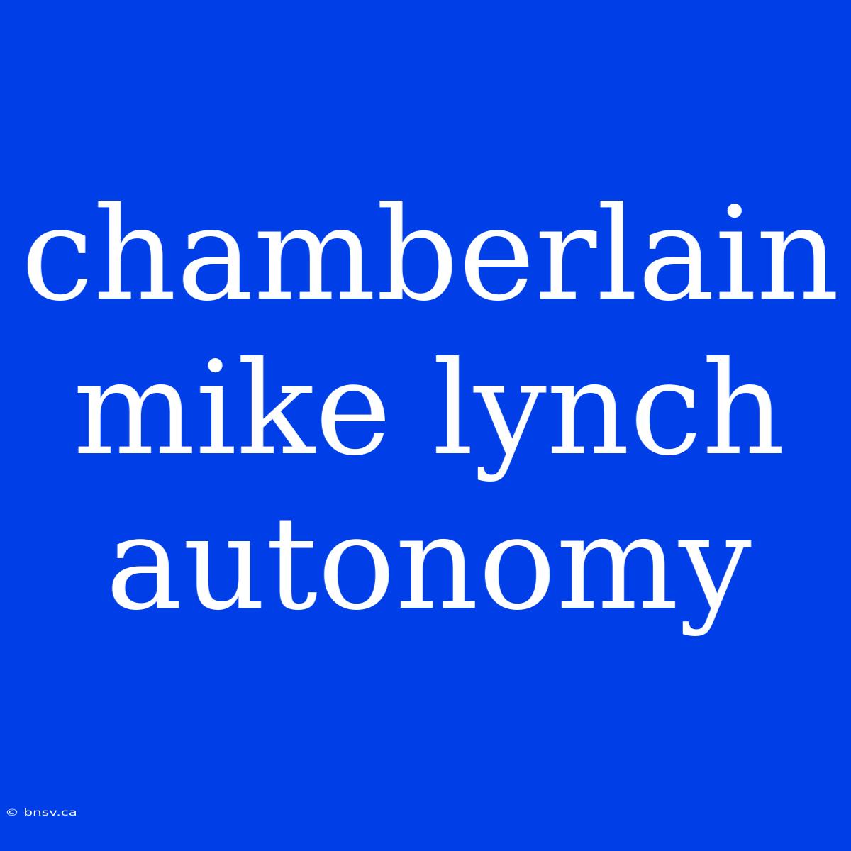 Chamberlain Mike Lynch Autonomy