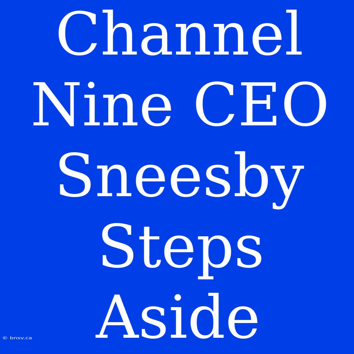 Channel Nine CEO Sneesby Steps Aside