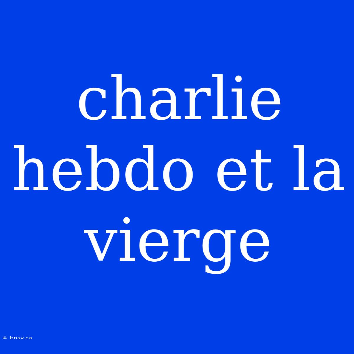 Charlie Hebdo Et La Vierge