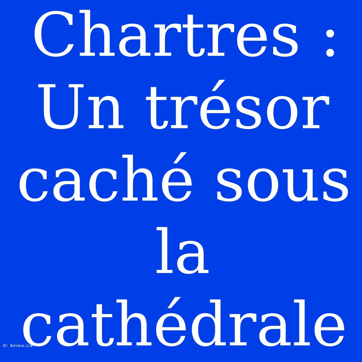 Chartres : Un Trésor Caché Sous La Cathédrale