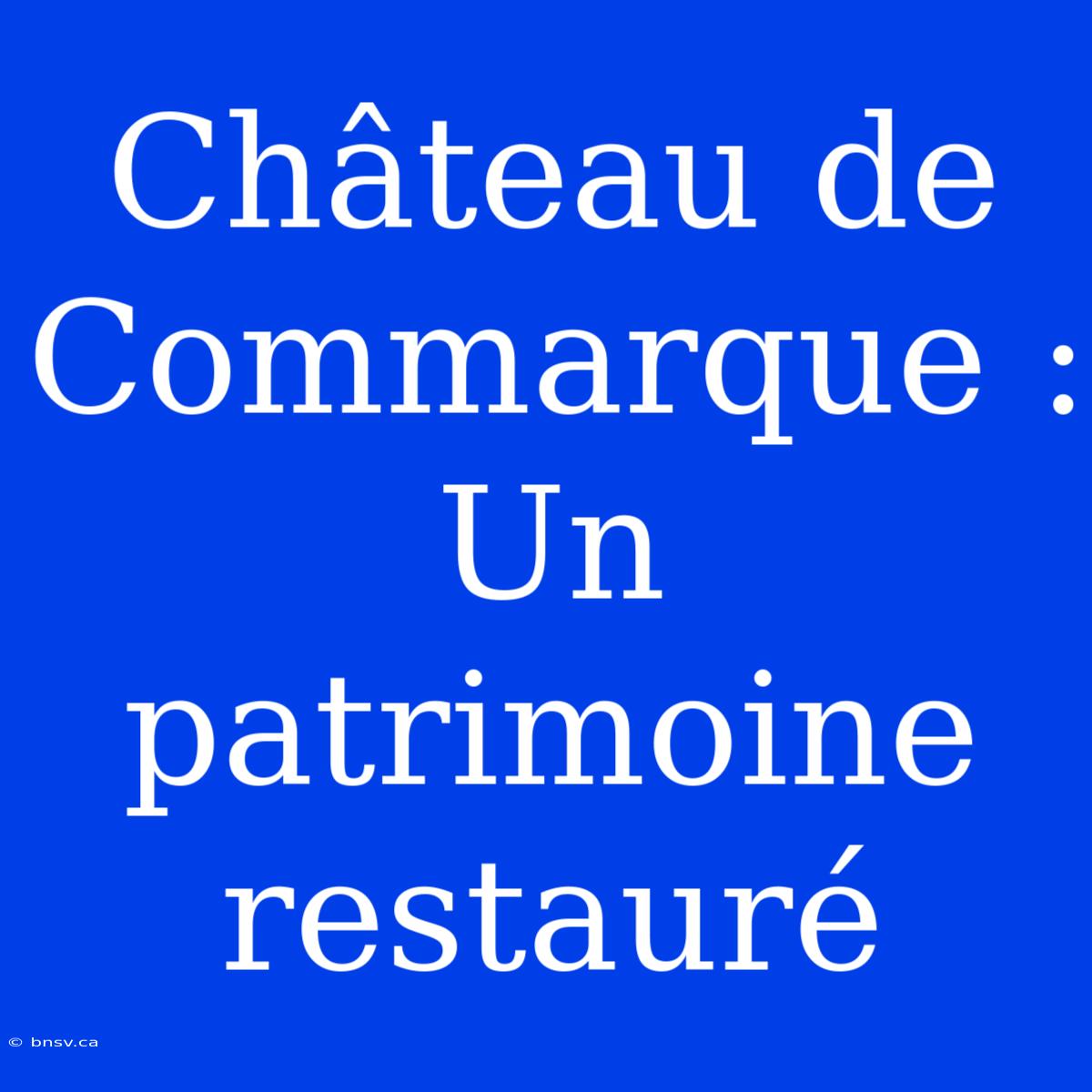 Château De Commarque : Un Patrimoine Restauré