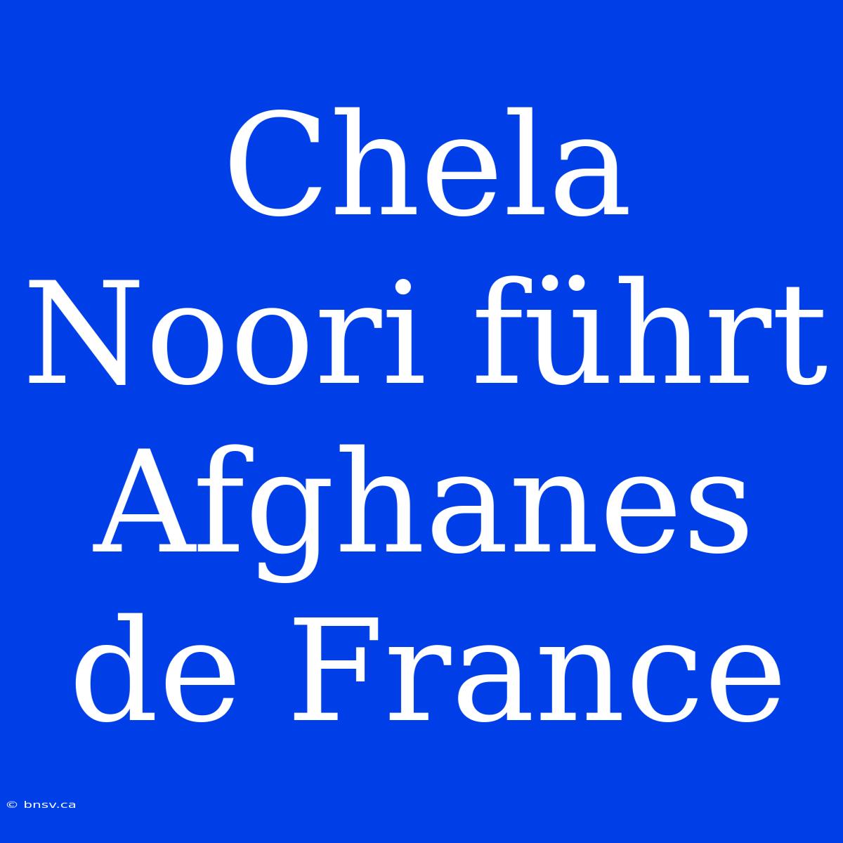 Chela Noori Führt Afghanes De France