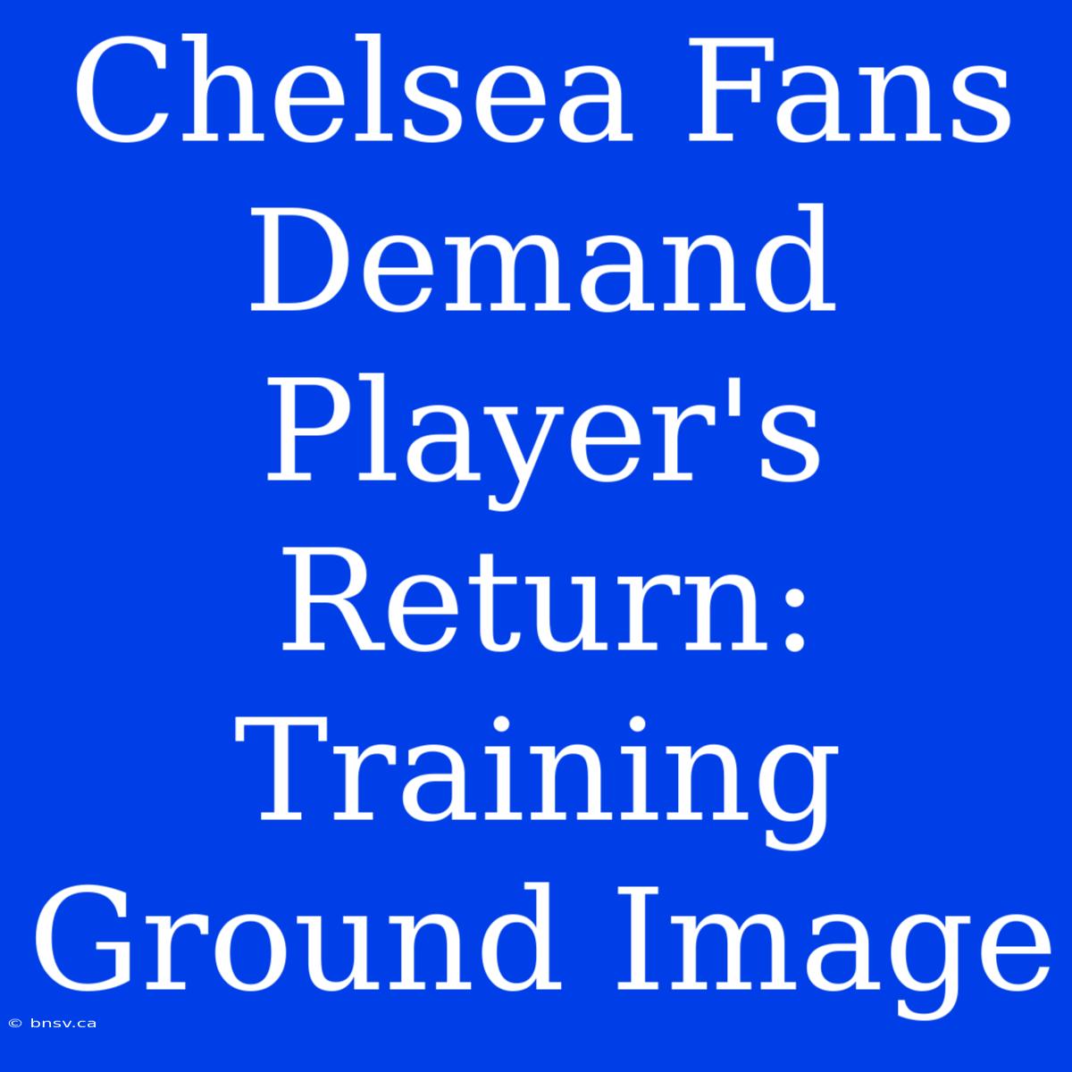 Chelsea Fans Demand Player's Return: Training Ground Image