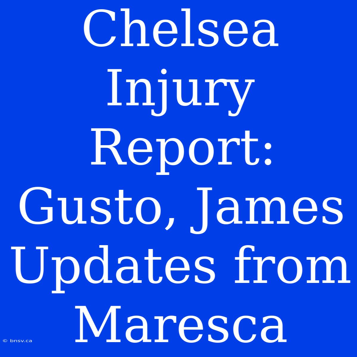 Chelsea Injury Report: Gusto, James Updates From Maresca