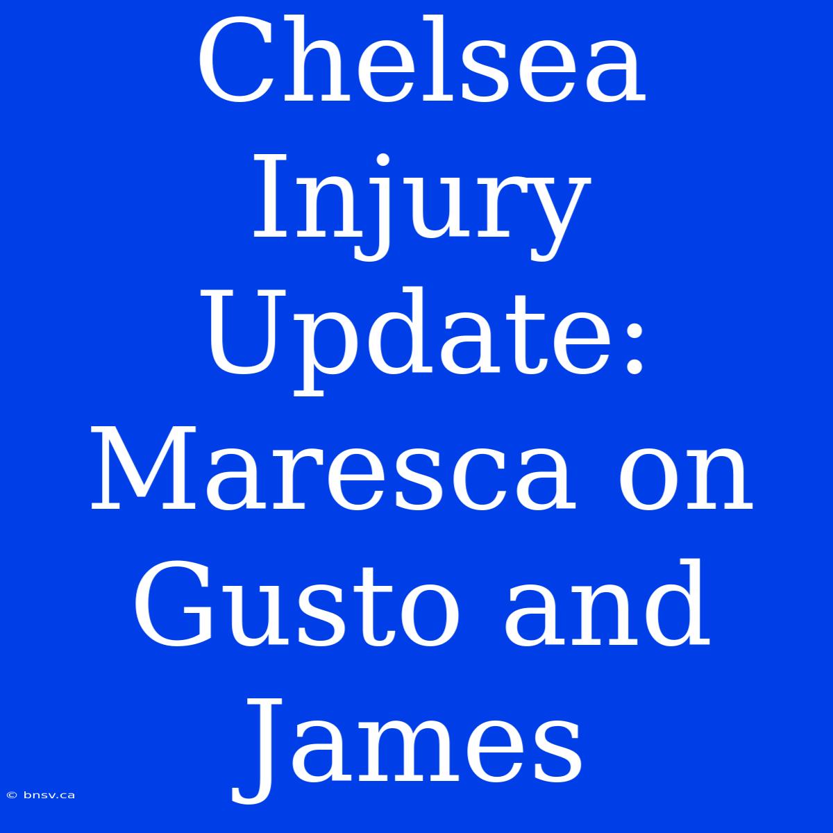 Chelsea Injury Update: Maresca On Gusto And James