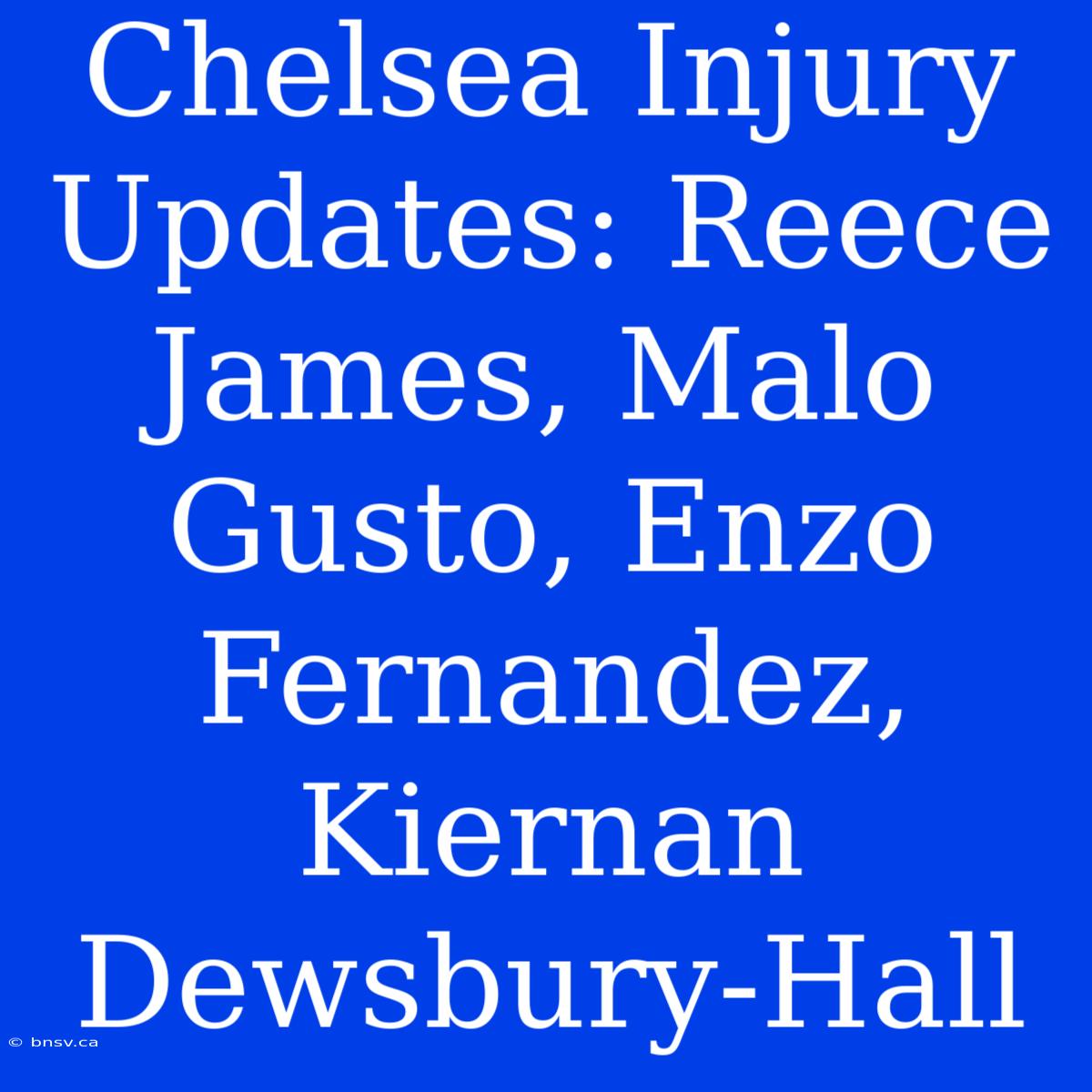 Chelsea Injury Updates: Reece James, Malo Gusto, Enzo Fernandez, Kiernan Dewsbury-Hall