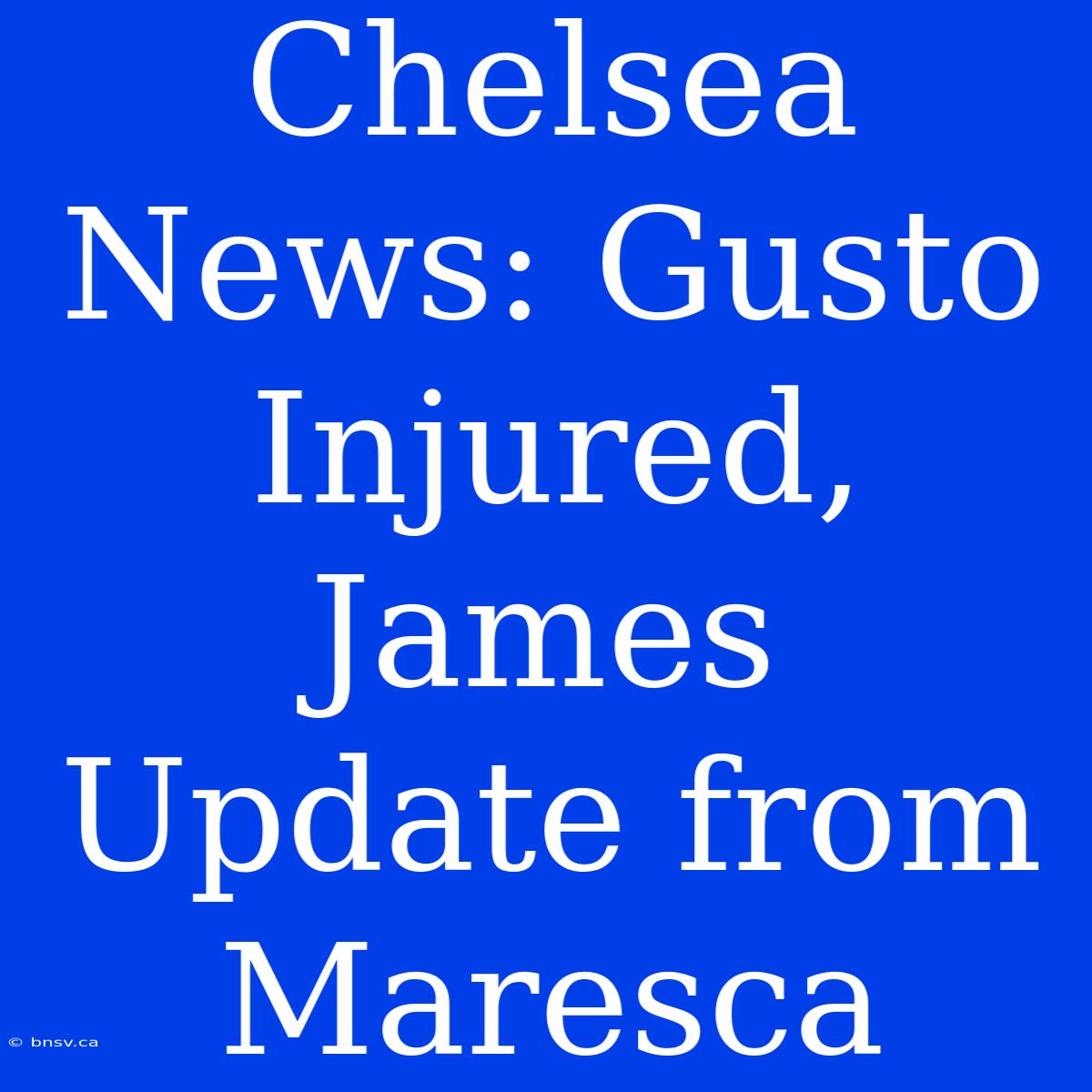 Chelsea News: Gusto Injured, James Update From Maresca