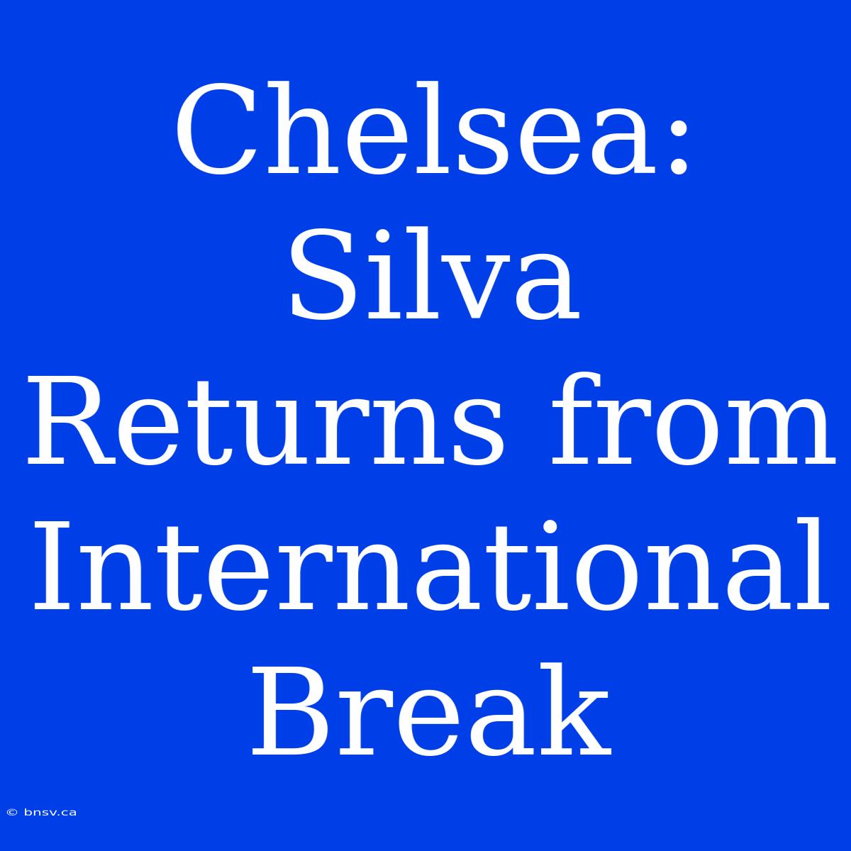 Chelsea: Silva Returns From International Break