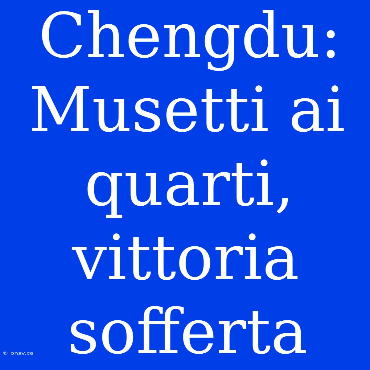 Chengdu: Musetti Ai Quarti, Vittoria Sofferta