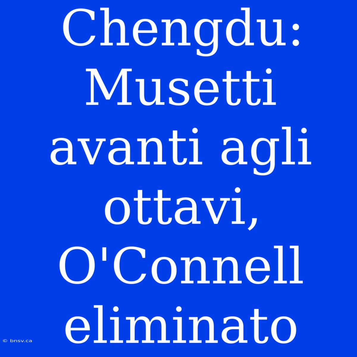 Chengdu: Musetti Avanti Agli Ottavi, O'Connell Eliminato