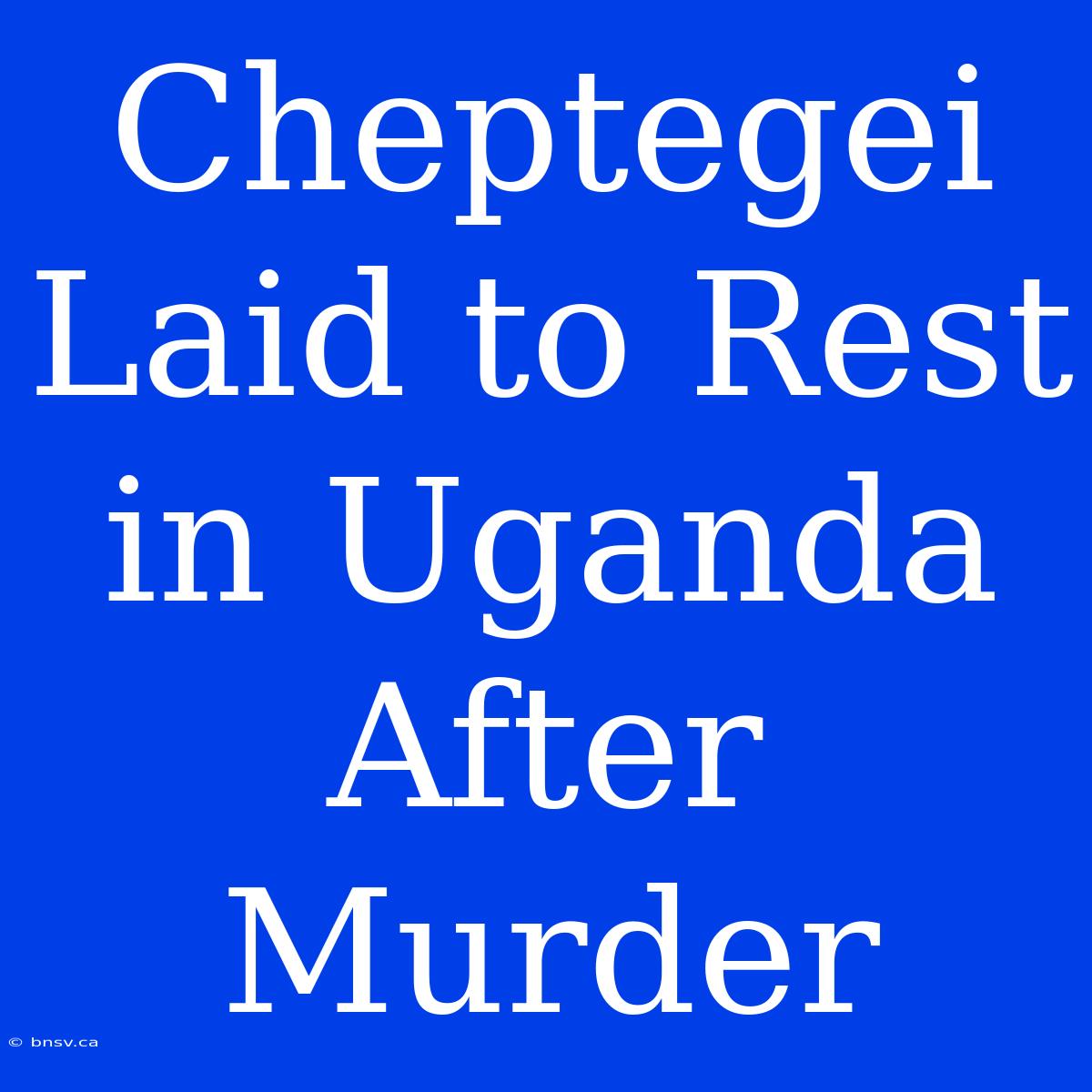 Cheptegei Laid To Rest In Uganda After Murder