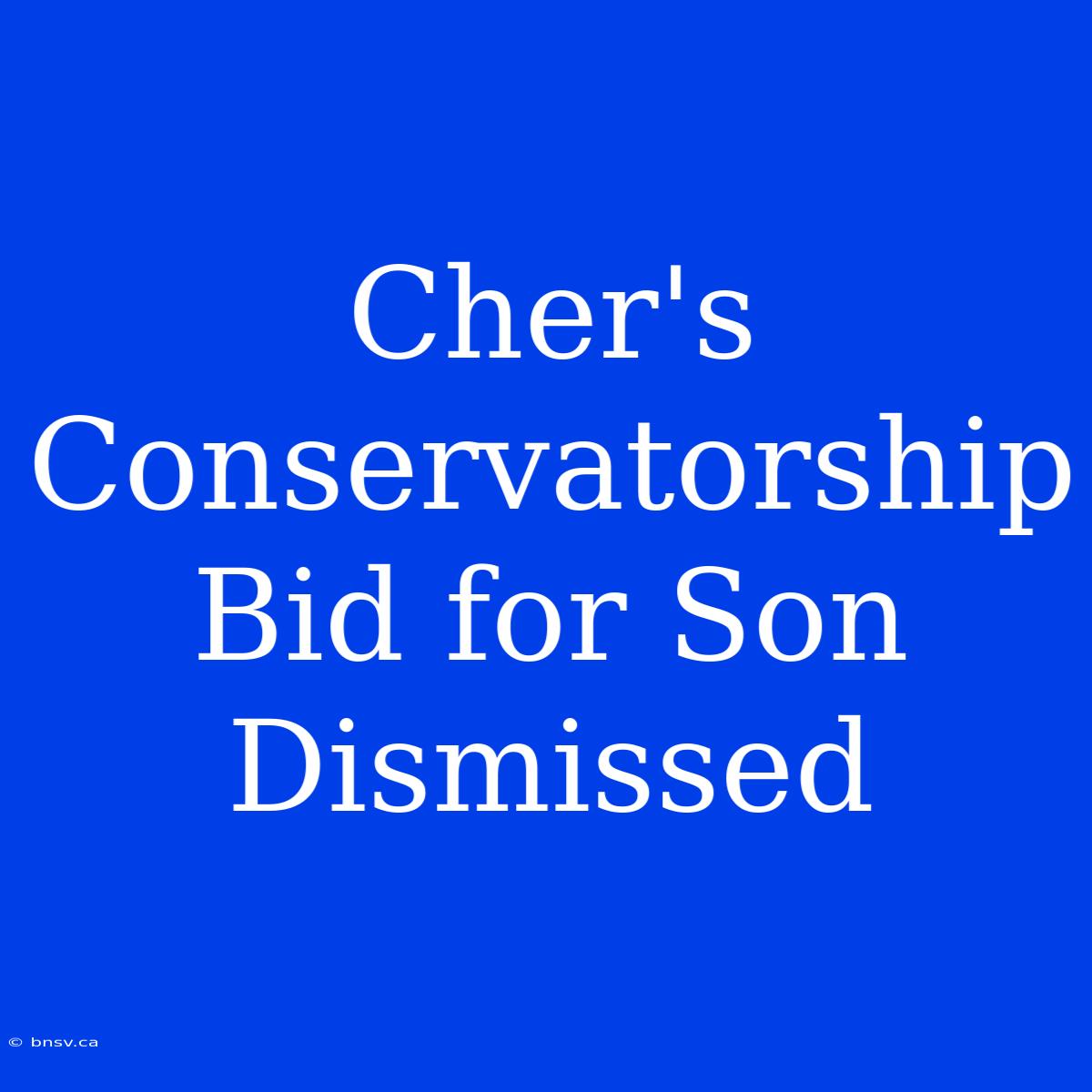 Cher's Conservatorship Bid For Son Dismissed