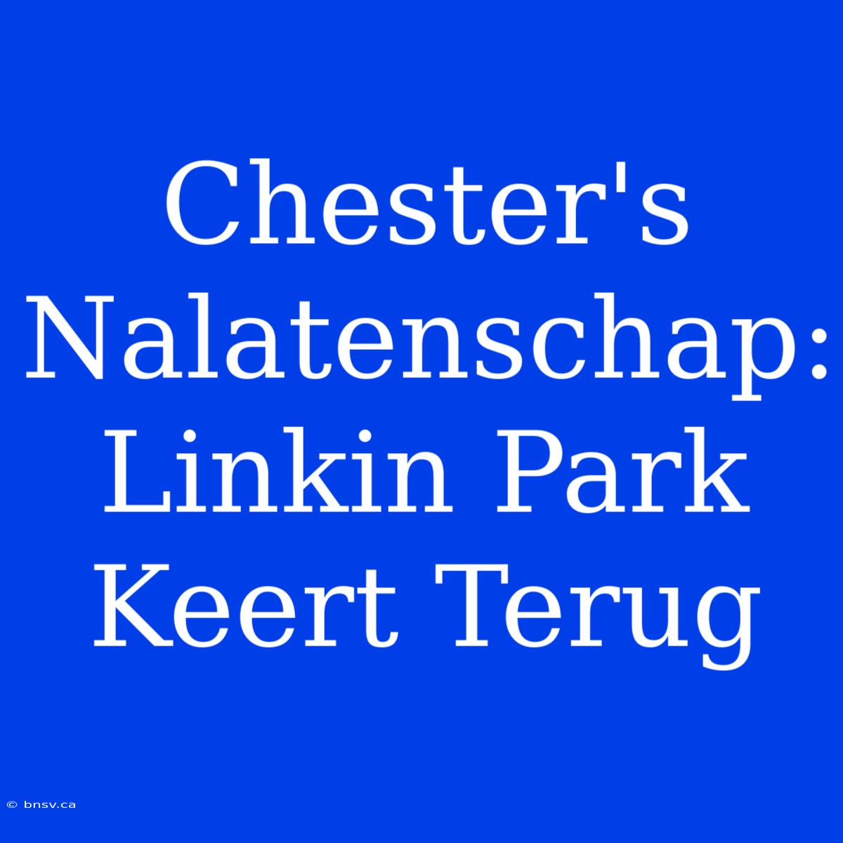 Chester's Nalatenschap: Linkin Park Keert Terug