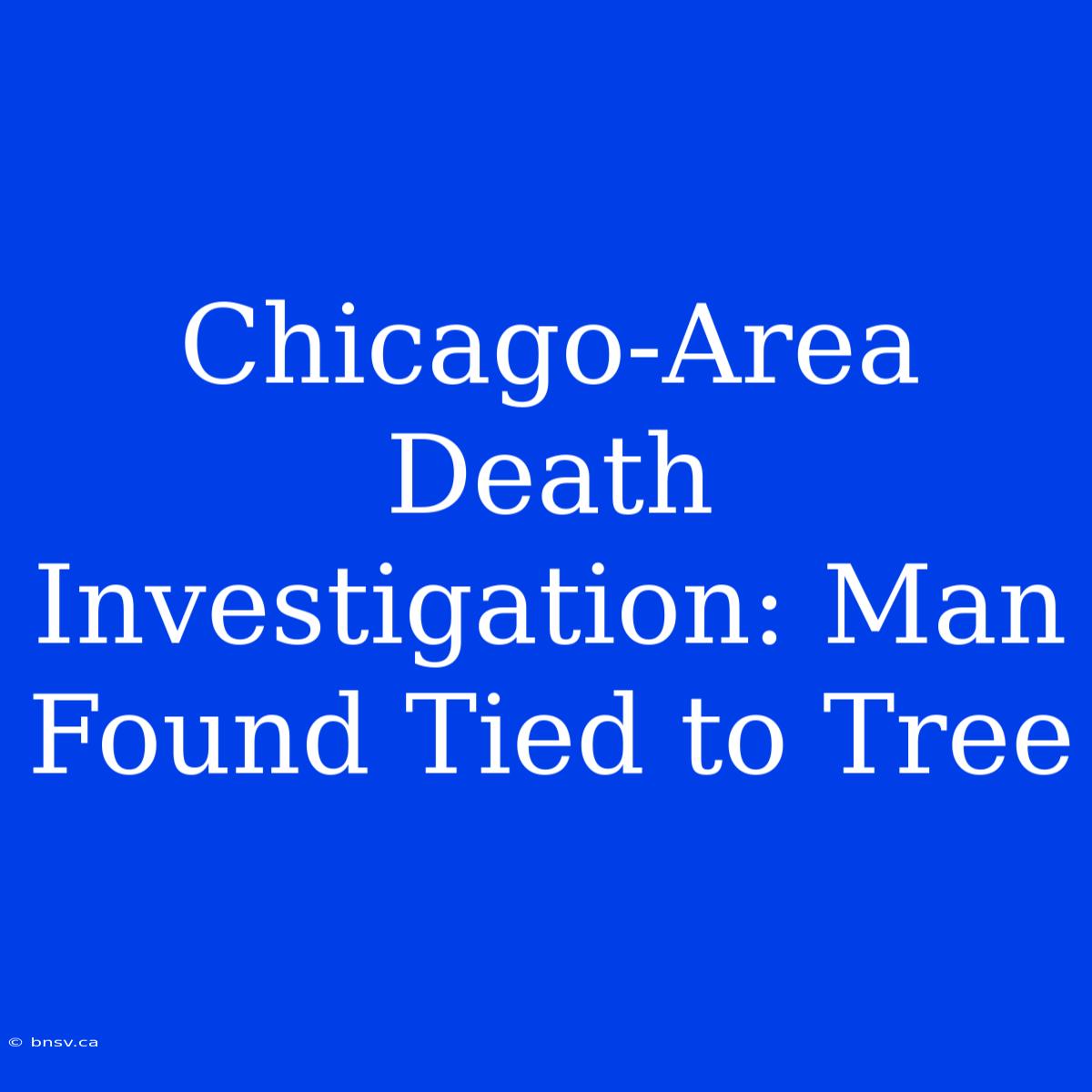 Chicago-Area Death Investigation: Man Found Tied To Tree