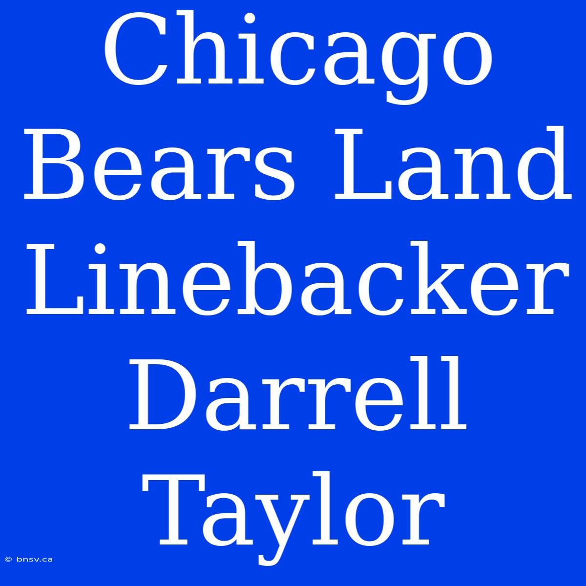 Chicago Bears Land Linebacker Darrell Taylor