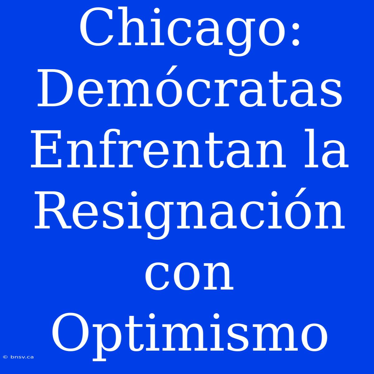 Chicago: Demócratas Enfrentan La Resignación Con Optimismo